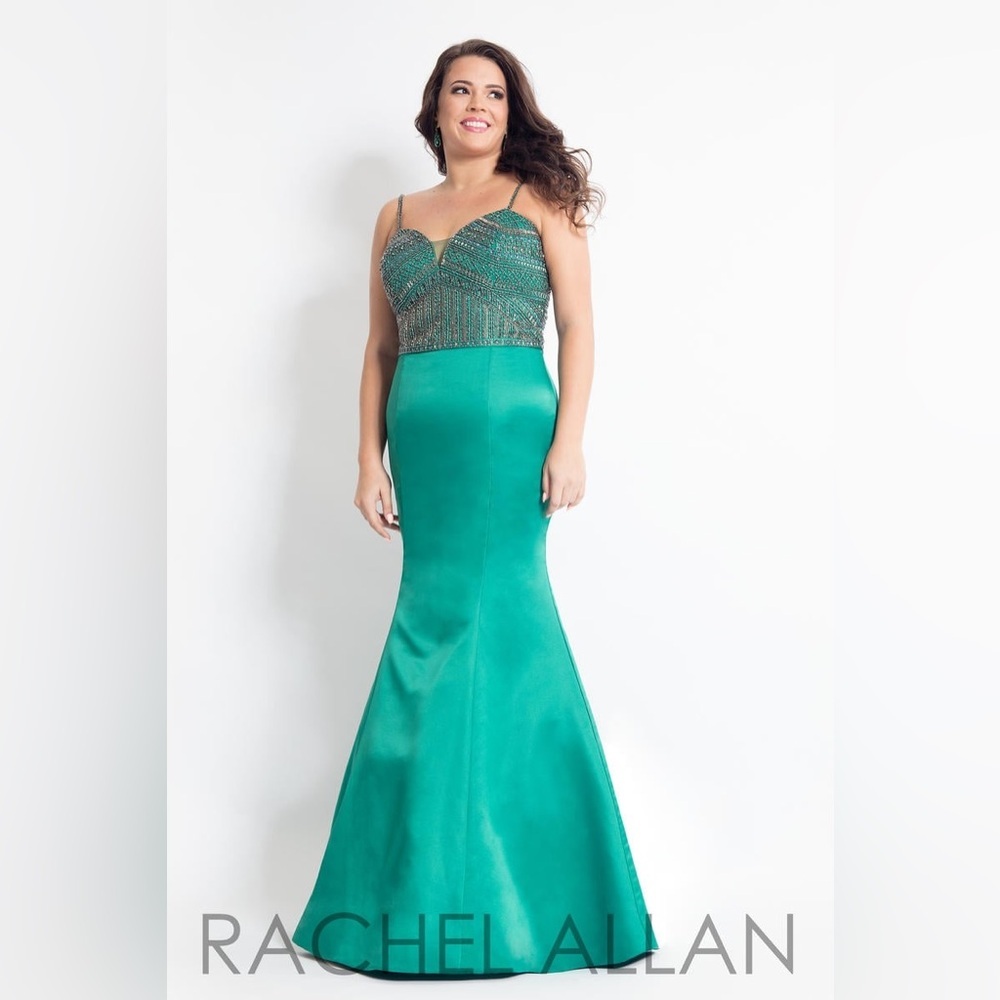 Rachel Allan Teal Prom Dress